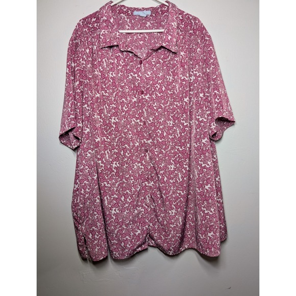Only Necessities Tops - Only Necessities Shirt Womens Size 34 Button Up‎ Pink Short Sleeve